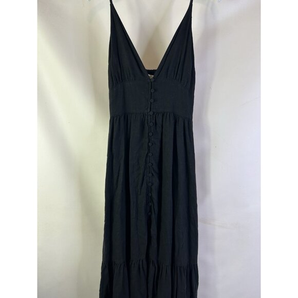 Abercrombie & Fitch Black Button Front Smocked Milk Maid Dress - Picture 4 of 8
